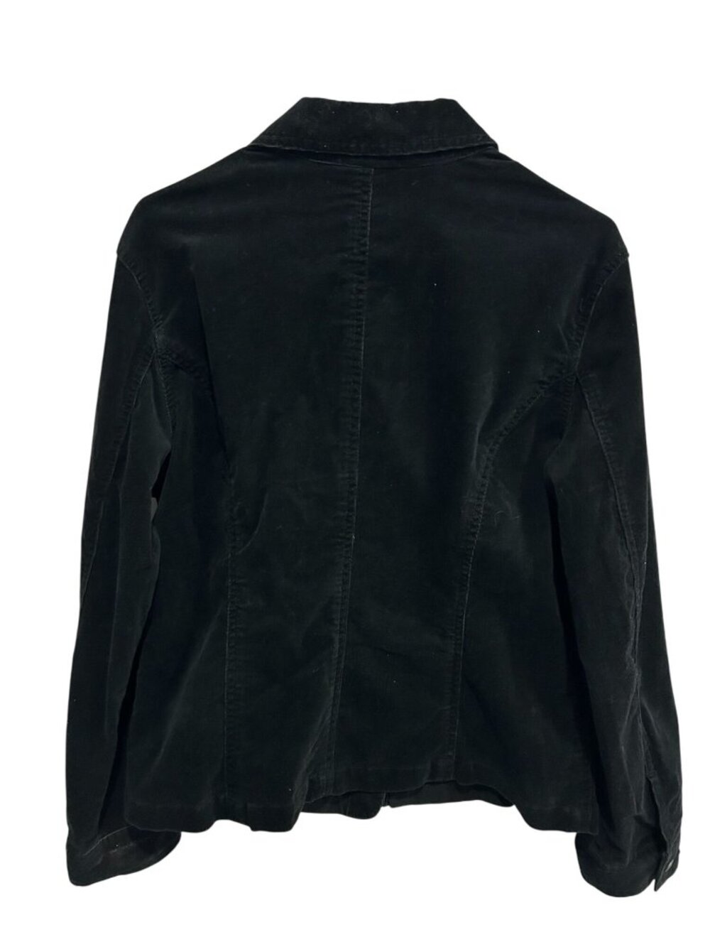 Chicos Large Washed Cord Emmeline Black Jacket Snap Long Sleeves Retro Cozy NWT - Picture 2 of 12